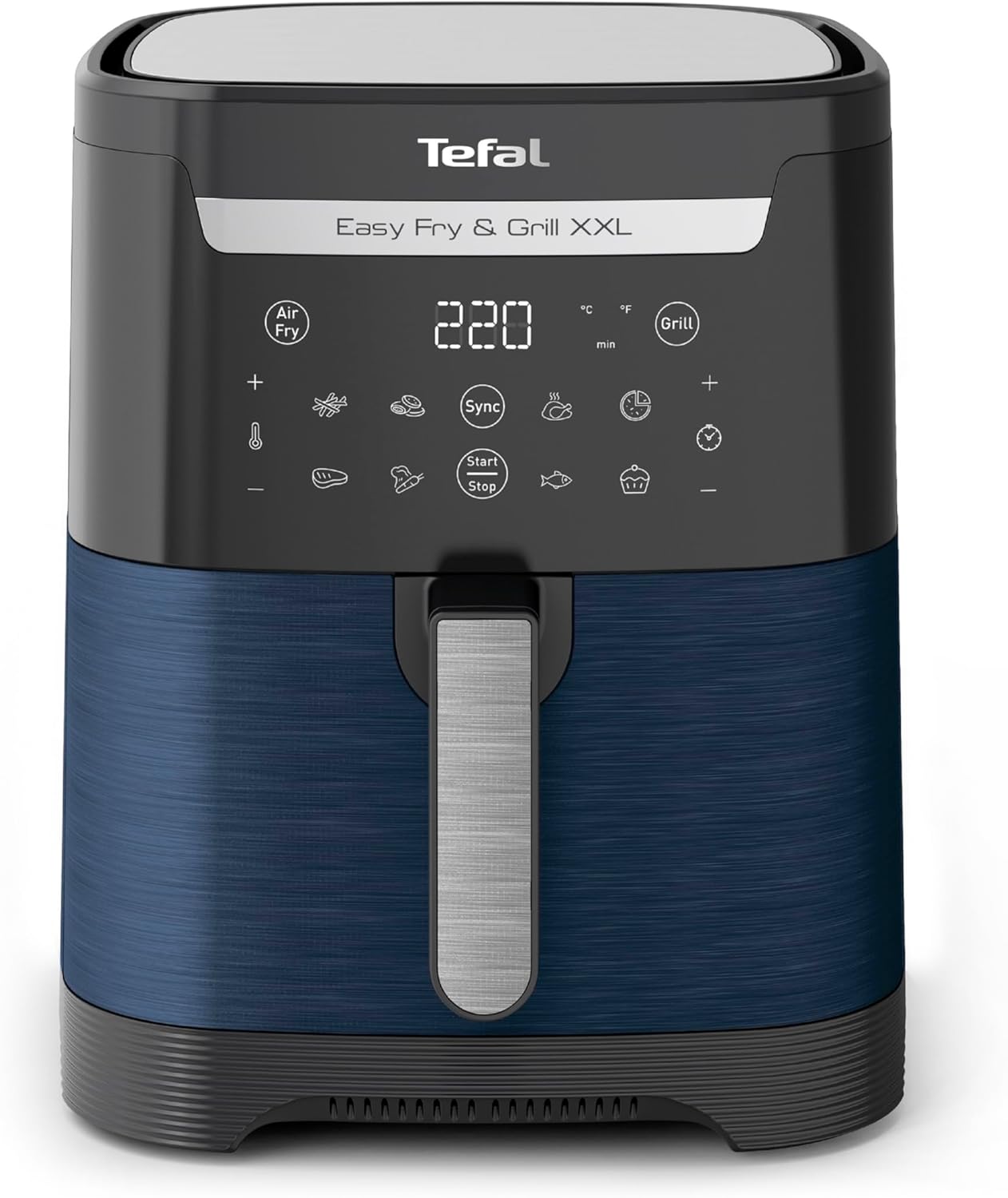 Tefal EY8014 Easy Fry & Grill XXL Hot Air Fryer, 6.5 L Capacity, 2-in-1 Technology, Time Saving, 8 Automatic Cooking Programs, Grill Technology, Wanted Blue