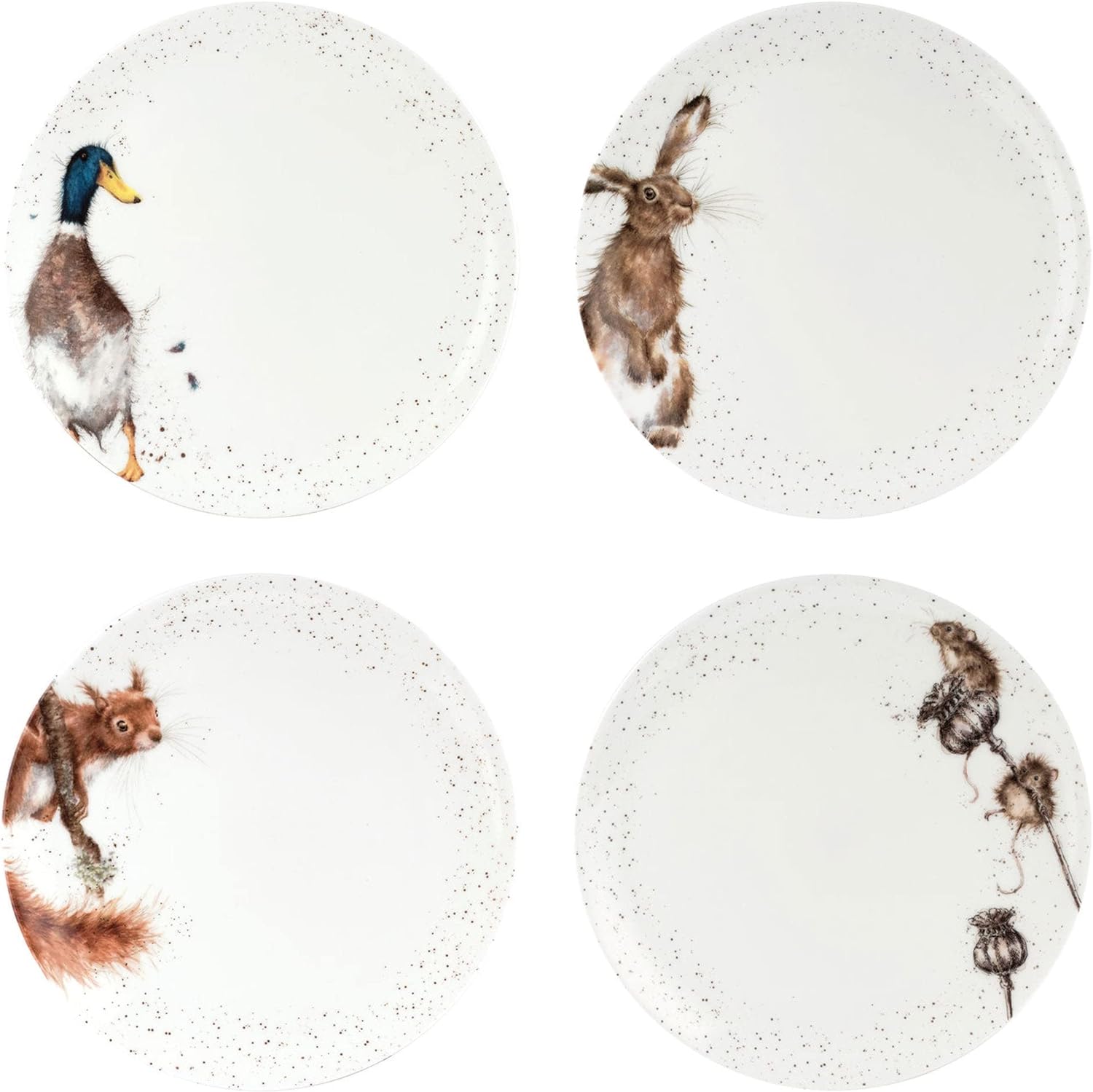 Portmeirion Home & Gifts Wrendale 10.5" Coupe Plates - Set of 4