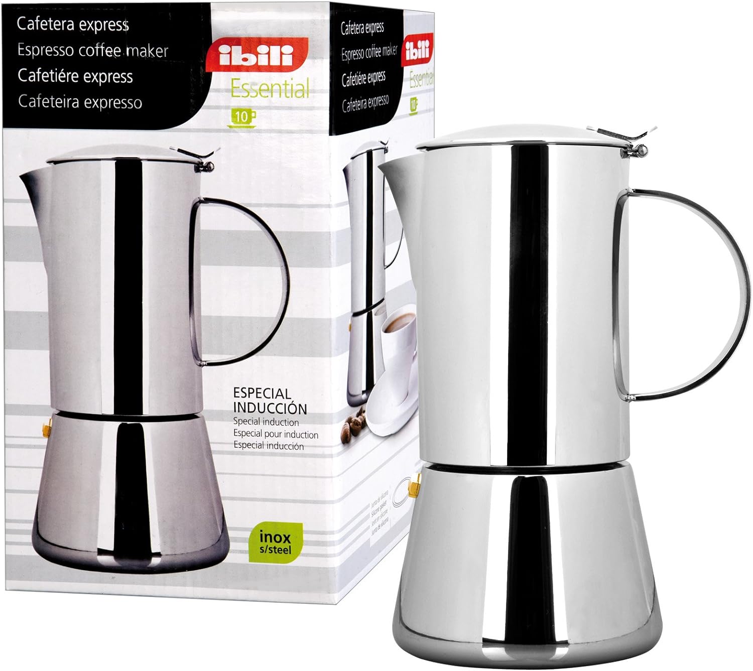 Ibili - Express coffee cooker Essential, 10 cups, 500 ml, stainless steel, suitable for induction stoves
