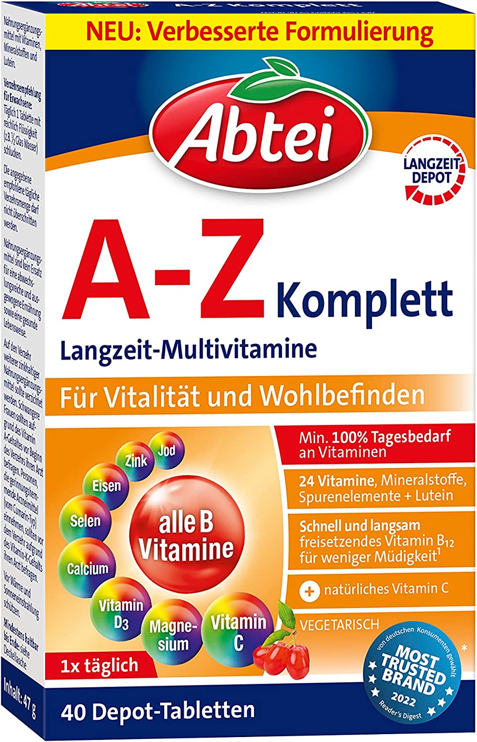 Abtei Abbey A-Z Complete Depot Complete Long-Term multivitamins
