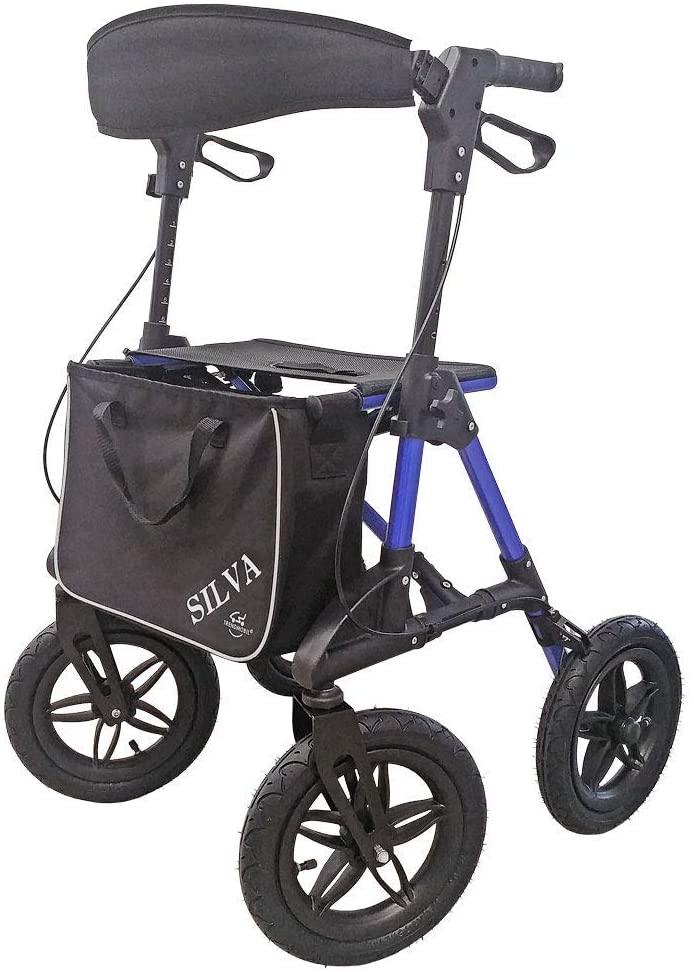 hablicare Outdoor walker with pneumatic tyres, foldable lightweight walker with Habli