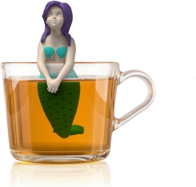 Winkee Store Winkee Cute Animal Tea Strainer – Tea Infuser for Loose Tea – Funny Tea Infuser – Tea Strainer for Cup – Spice Strainer Silicone – Tea Capsule Animal Figure (Mermaid)