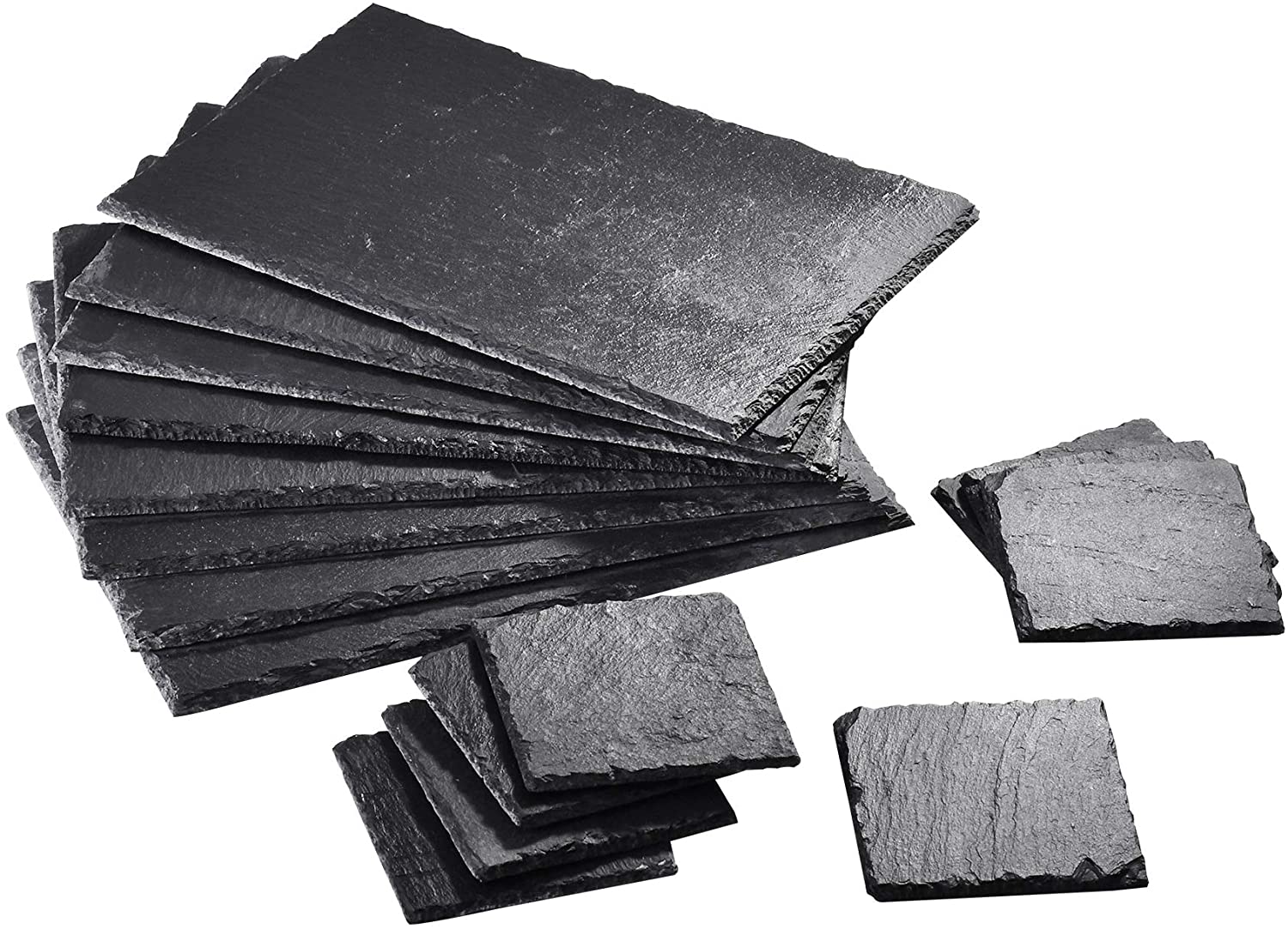 Malacasa Slate Series Nature Slate 16 Slate Cheese Board, Slate Mat Set Ap