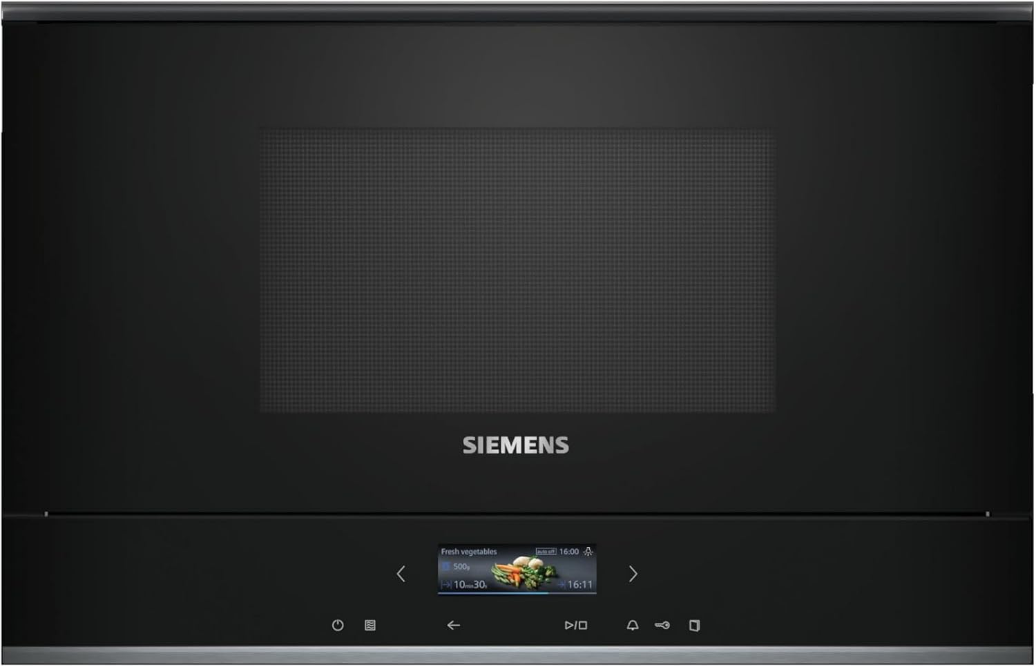 Siemens BF722R1B1 iQ700 Built-in Microwave, cookControl7 - Automatic Programs, humidClean Plus - Interior Cleaning, cookControl Plus - for Good Results, TFT Full Touch Display, Black
