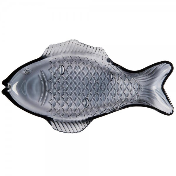 Ib Laursen Platter Fish Glass Dark Blue
