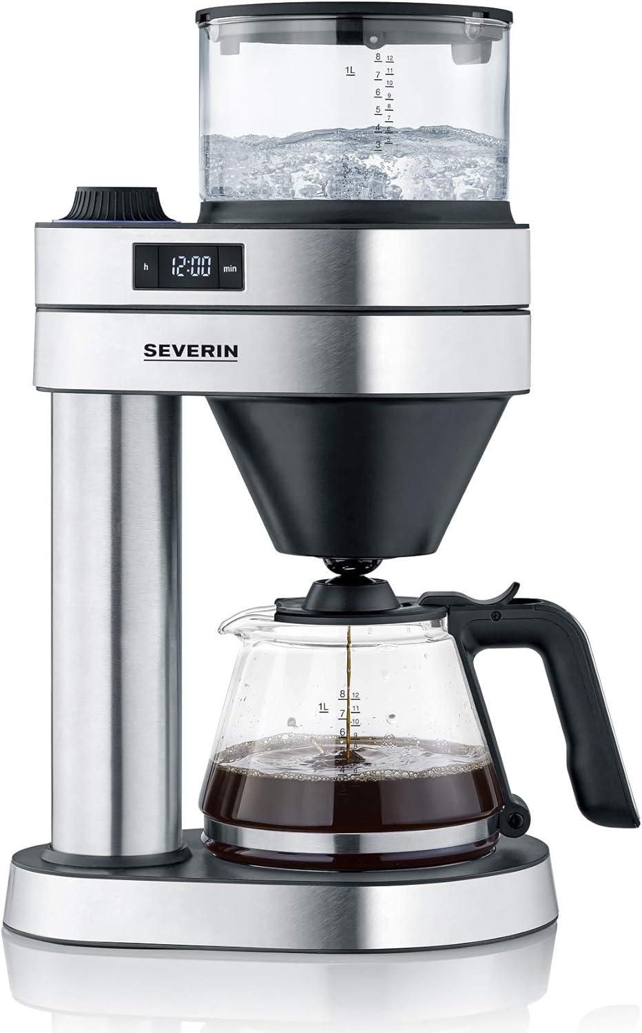 Severin, KA 5760 Caprice, Coffee Maker, 1450, 1 Liter, Brushed Stainless Steel / Matte Black