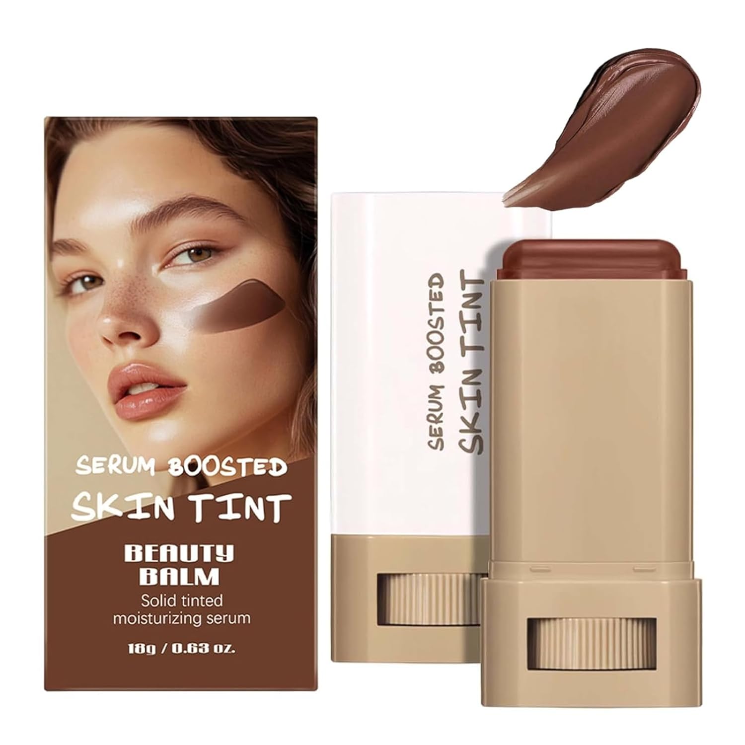ERISAMO Confidita\'s Serum Boosted Skin Tint Balm, Foundation Stick Beauty Balm Serum Boosted Skin Ink, Conceale & Smooths Full Coverage Concealer, Natural Finish Makeup, for Women (#01, 1)