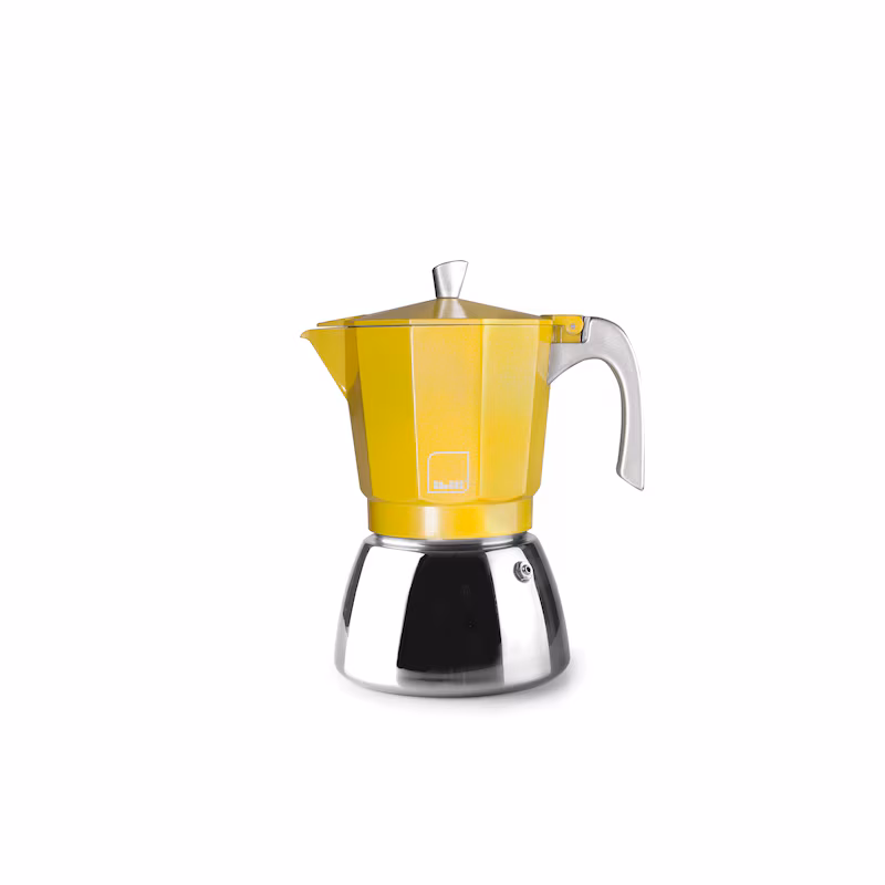 IBILI - Elba Peach Espresso Maker, 9 cups, 450 ml, cast aluminum, stainless steel base, induction compatible