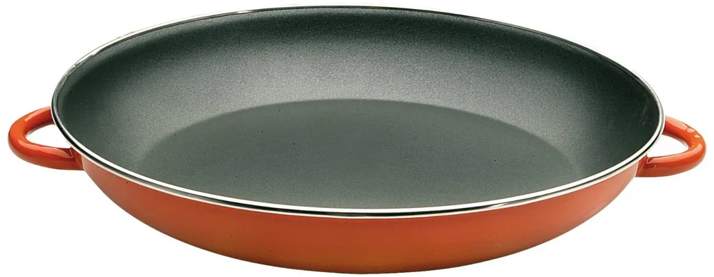 IBILI MENAJE, S.A. Ibili-Orange paella pan, enamelled steel, 32x5 cm, orange/black
