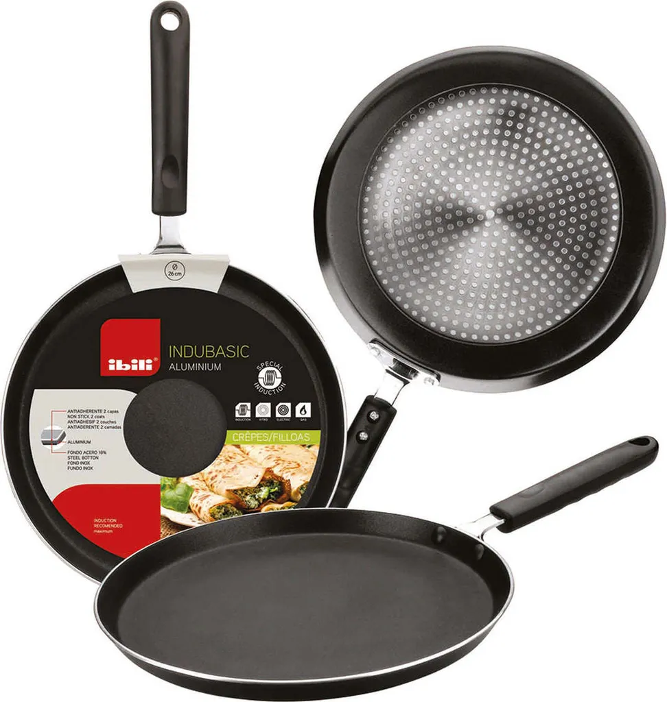 IBILI MENAJE, S.A. Ibili - Indubasic Crepe Pan - Aluminum with handle, non-stick - 23 cm