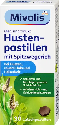 Mivolis Cough lozenges with ribwort plantain, 30 pieces