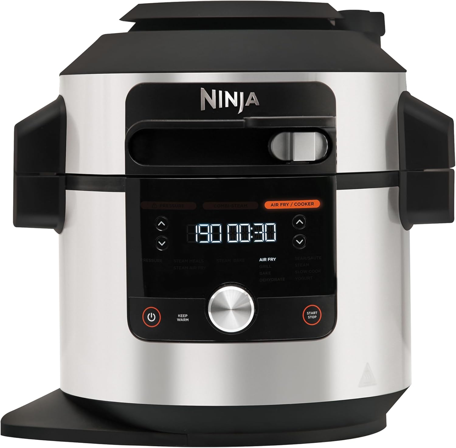 Ninja Foodi MAX Multicooker with SmartLid, 7.5 L, 12-in-1 Multicooker, Pressure Cooker, Quick Cooking, Airfryer Hot Air Frying, Slow Cooker, Stainless Steel, OL650EU
