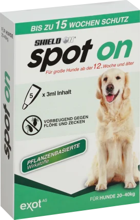 Shield N Insect repellent fluid for large dogs, spot on drops (5 x 3ml), 15 ml