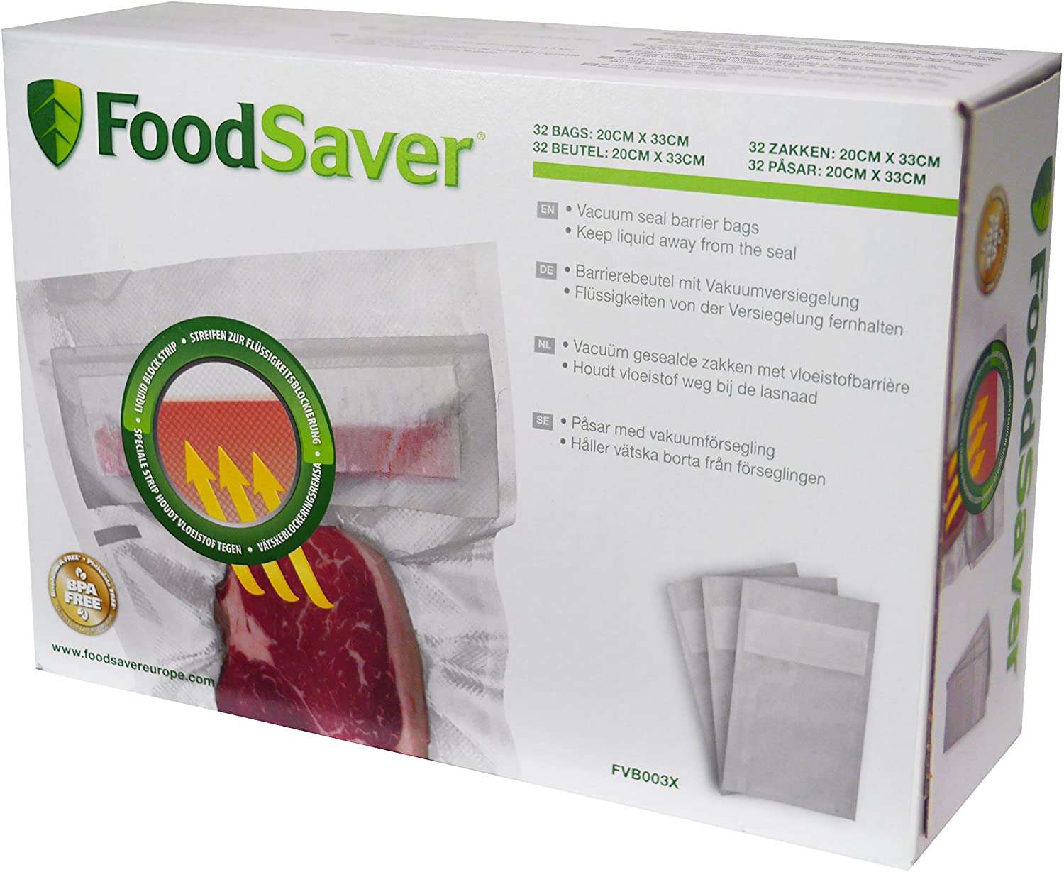 Foodsaver FVB003X 32 Pre-Measured Bags, Capacity 950 ml