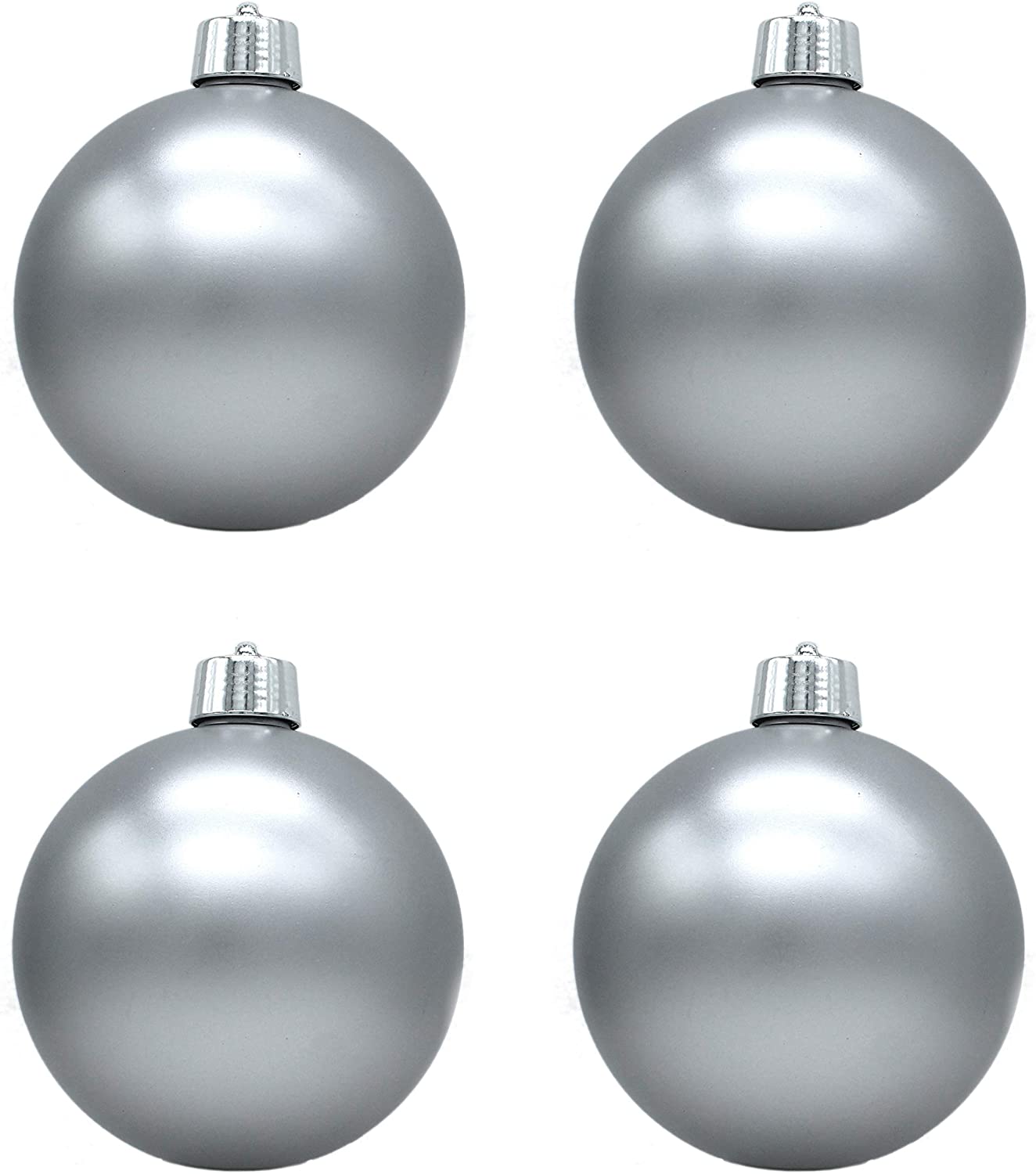 DARO DEKO Daro Christmas Baubles Xxl Diameter 20 Cm - Set Of 4 Matt Silver