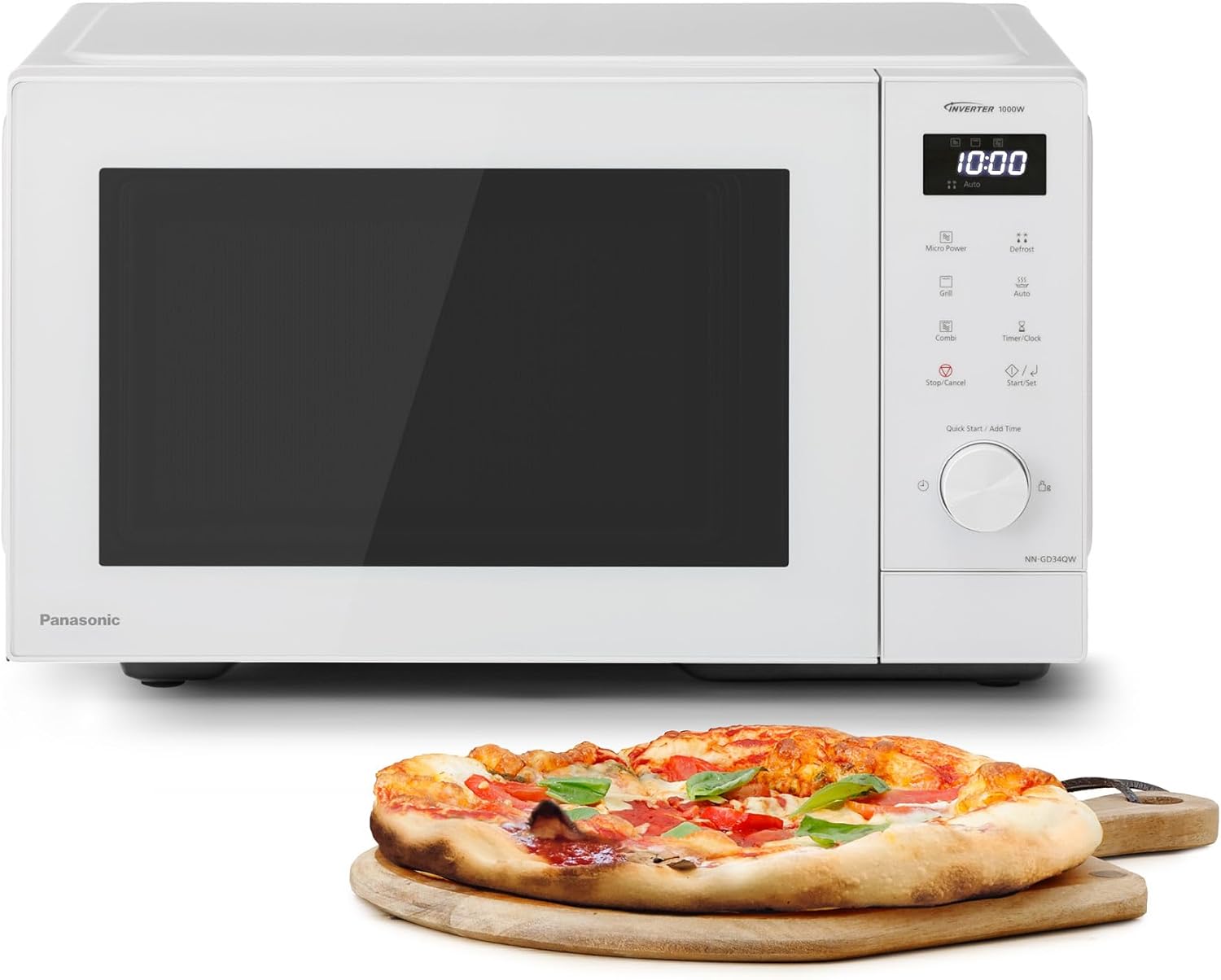 Panasonic NN-GD34QWEPG 29L Grill Microwave, 1000W, Automatic Defrosting, Combination Cooking, Timer, White