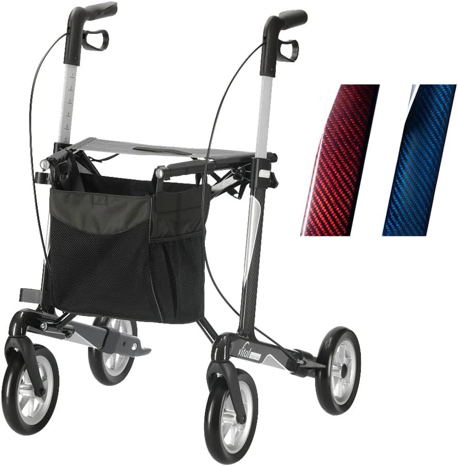 Russka Vital Carbon Plus Rollator 62 cm Ruby Red