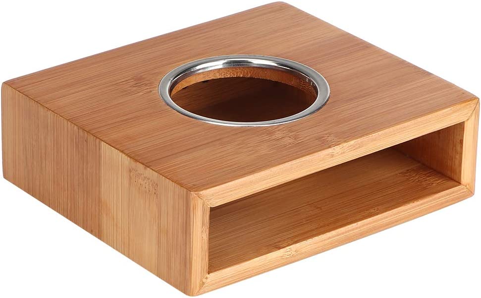 Duokon Square Teapot Warmer, Household Bamboo Teapot Heater Warmer Base Teapot Hot Stove Tableware Accessories