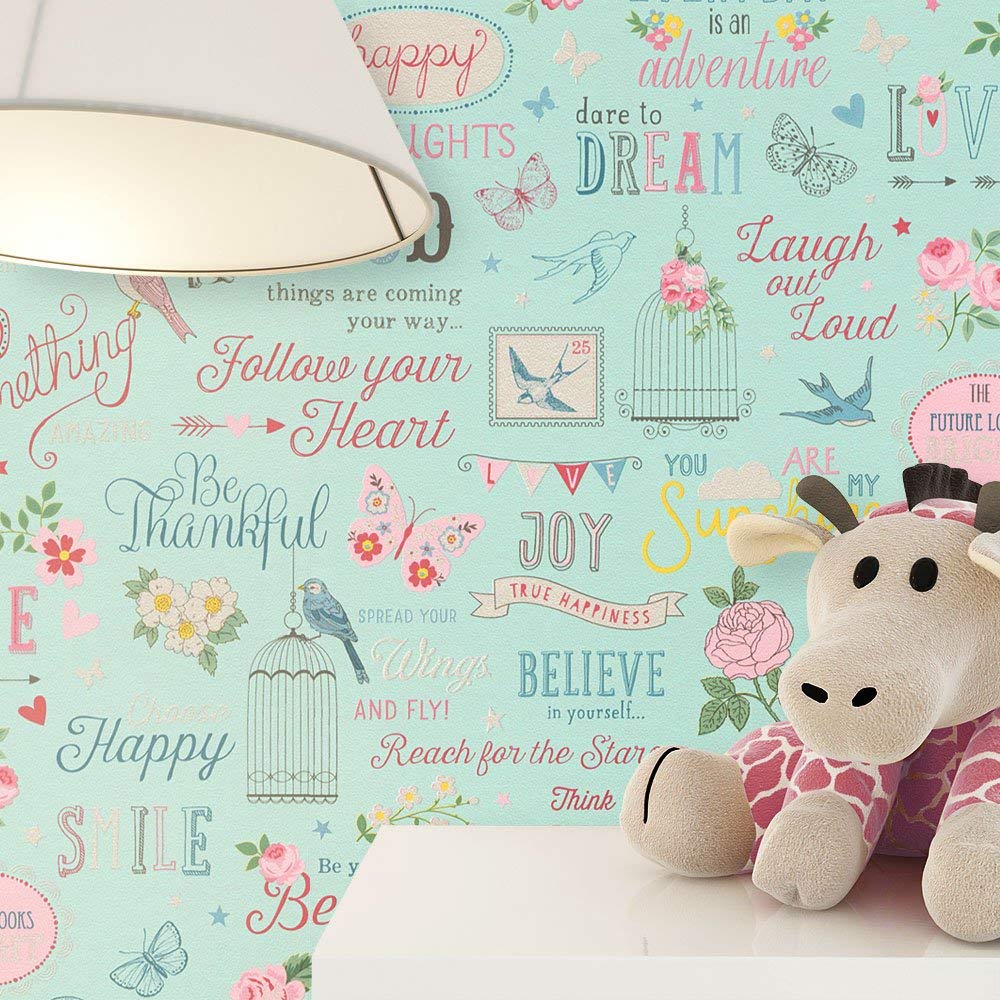 Newroom Design Newroom Turquoise Paper Wallpaper For Children/Youthful And The Modern Fun 
