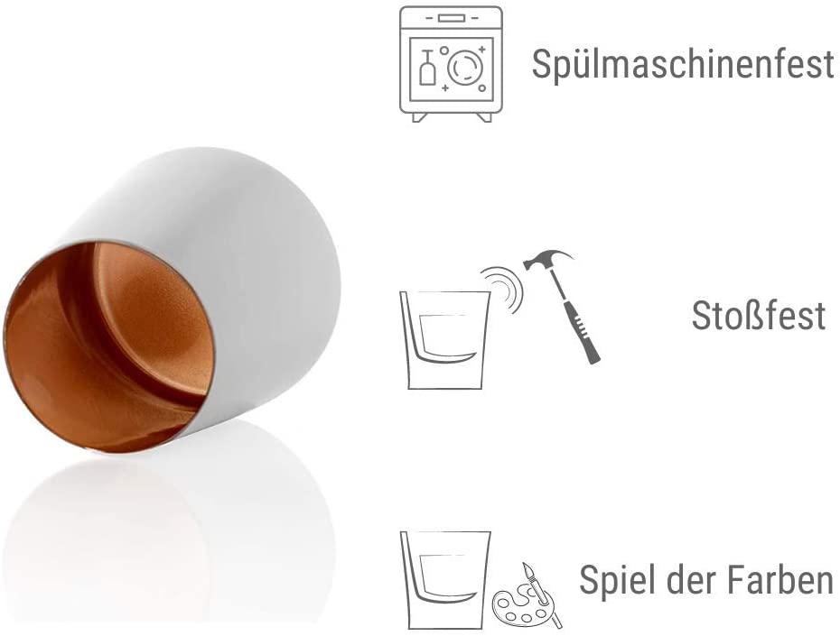 STÖLZLE LAUSITZ Glasses 380 ml I Drinking Glasses Set of 6 I Drinking Glasses Set of 6 Dishwasher Safe with High Break Resistance I Universal Glasses as Water Glasses Juice Glasses Wine Glasses I White Bronze