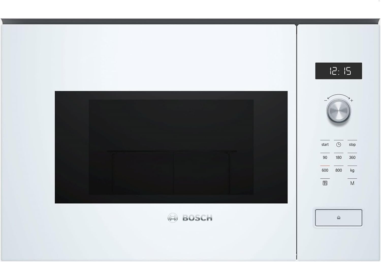 Bosch BFL524MW0 Series 6 Built-In Microwave / 900 W / 20 L / Turntable 25.5 cm / Left Door Hinge / White / AutoPilot 7 / Electronic Door Opening