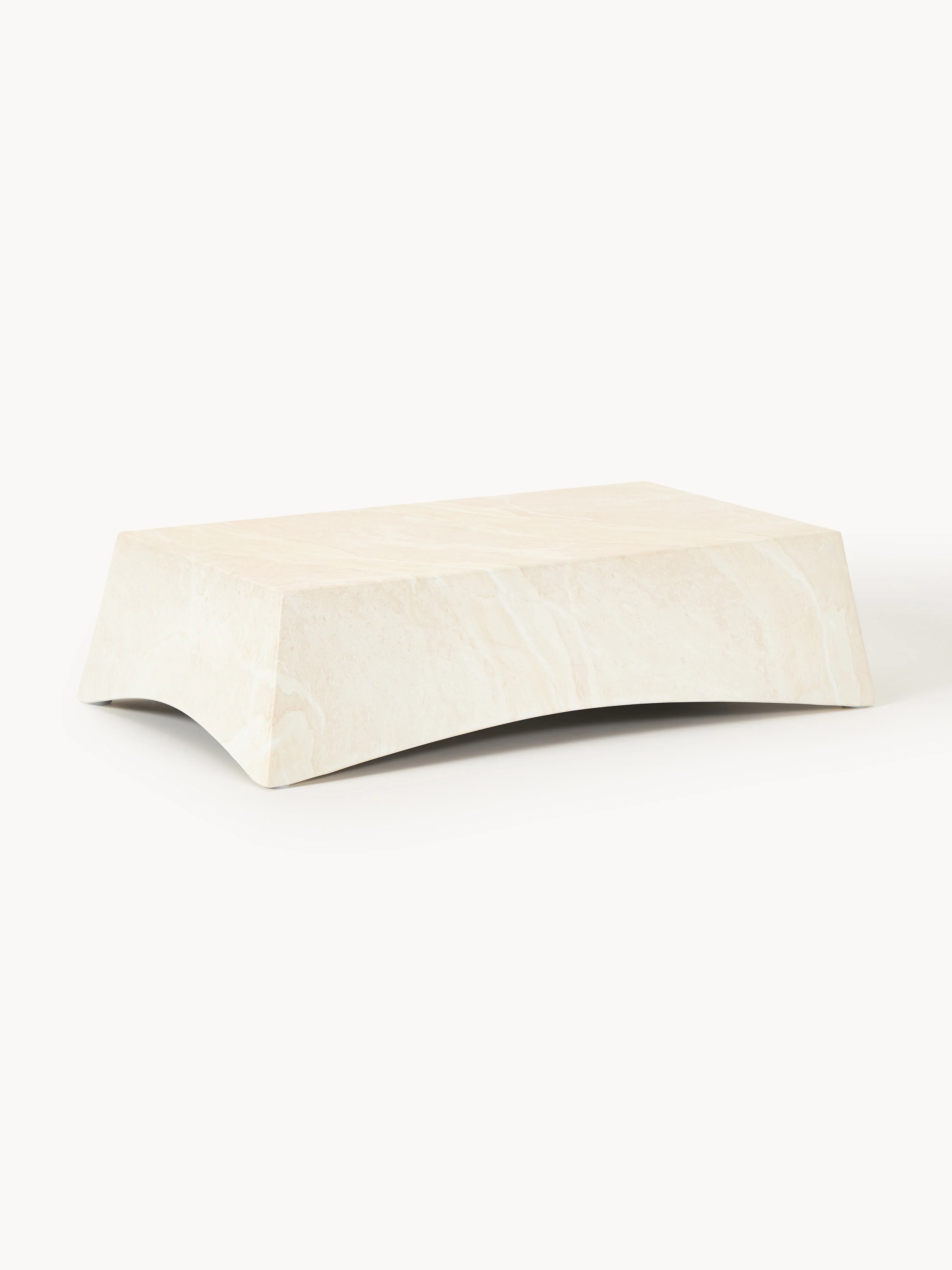 Westwing Collection Mohi Indoor & Outdoor Coffee Table in Travertine Look, W 100 cm