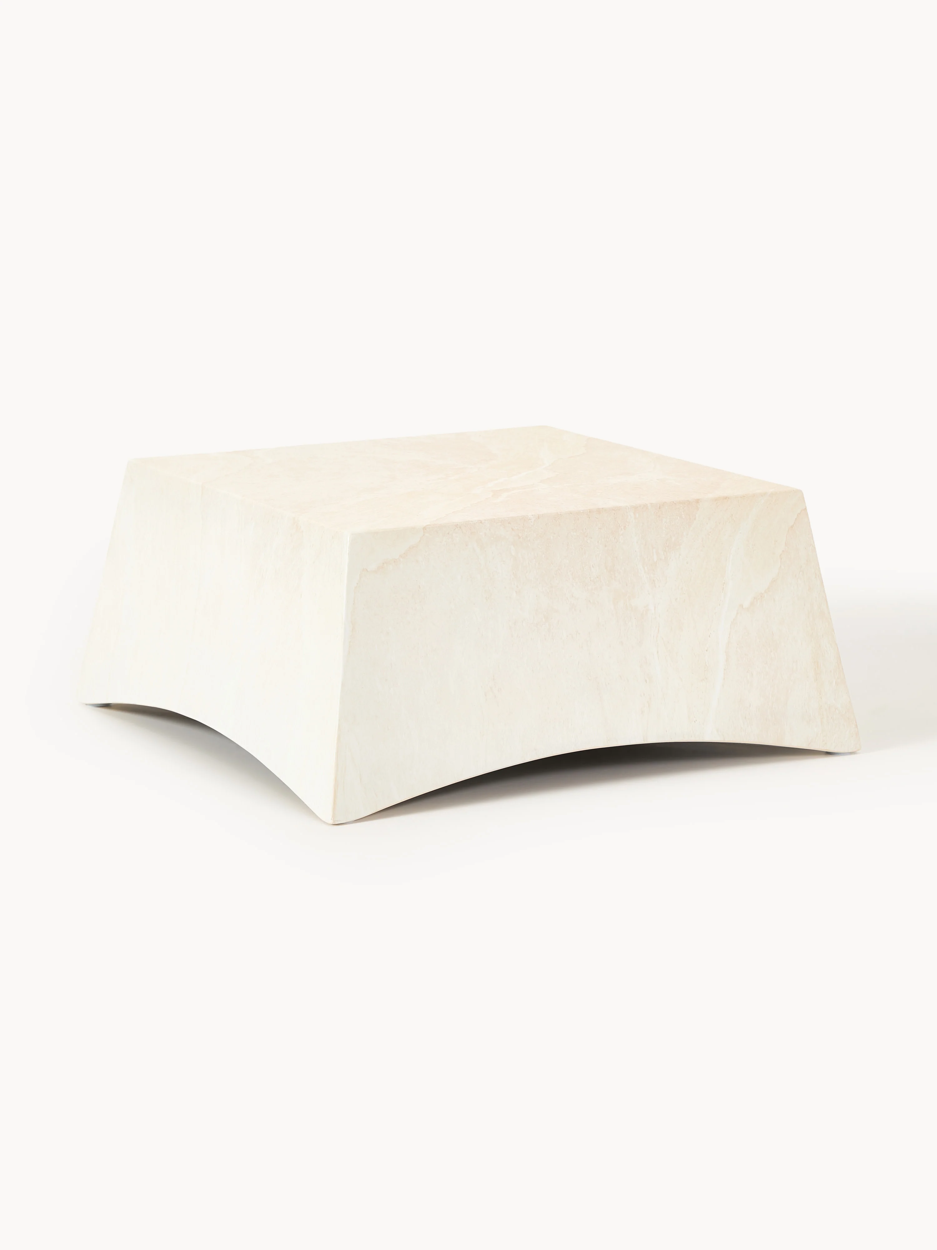 Westwing Collection Mohi Indoor & Outdoor Coffee Table in Travertine Look, W 80 cm