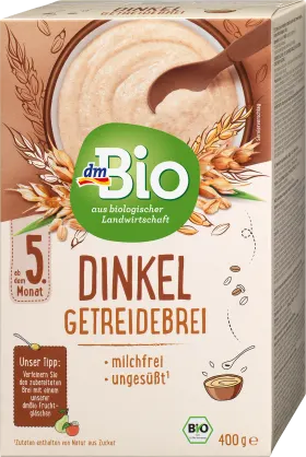 dmBio Cereal porridge organic spelled from the 5th month, 2x200g, 400 g