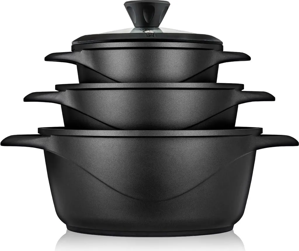 Markenlos Induction pan set - 6-piece - Suitable for gas and oven - Cast aluminum
