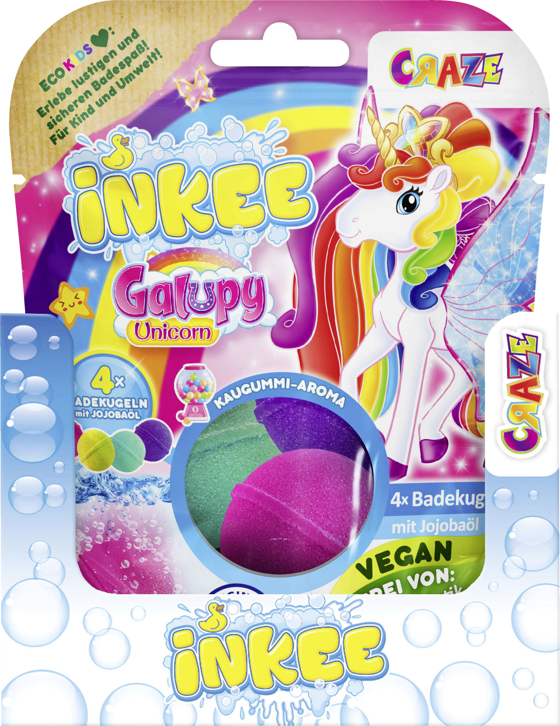 Craze INKEE Badekugel Galupy Unicorn