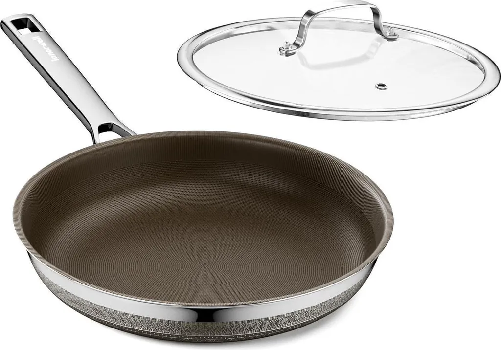 sonstige Innerwell ceramic frying pan 24cm with lid, induction, non-stick, titanium coating, triple-ply stainless steel -