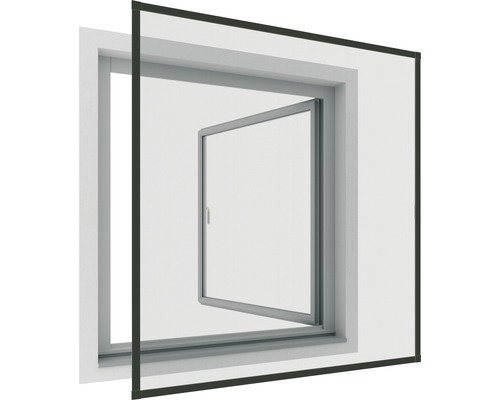 Insect protection window Rhino Screen without drilling anthracite 100x120 cm