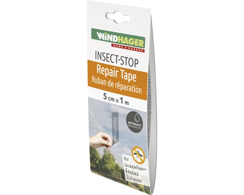 Windhager Insect protection repair fabric tape anthracite 5 cm x 1 m