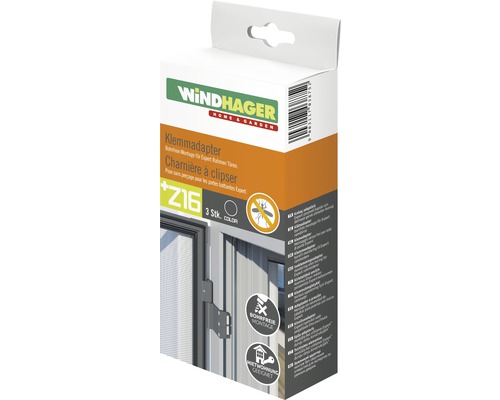 Insect protection Windhager clamp adapter for frame doors anthracite 3 pieces