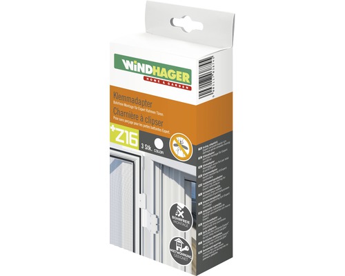 Insect protection Windhager clamp adapter for frame doors white 3 pieces