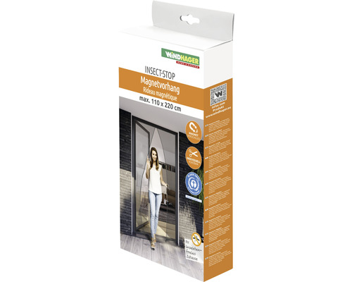 Insect protection Windhager slat curtain magnet anthracite 110x220 cm