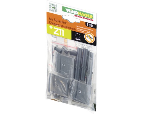 Insect protection Windhager PLUS/EXPERT hinges aluminum anthracite pack of 3