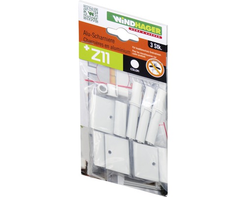 Insect protection Windhager PLUS/EXPERT hinges aluminum white pack of 3