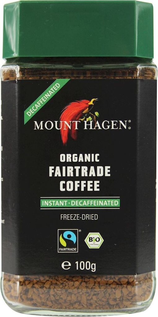 INSTANT COFFEE, DECAF ARABICA/ROBUSTA FAIR TRADE 100g - MOUNT HAGEN