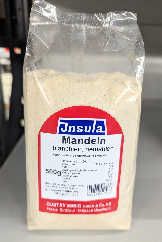 INSULA Spices and Baking Ingredients Gustav Essig GmbH & Co. KG Insula Ground Almonds 500g