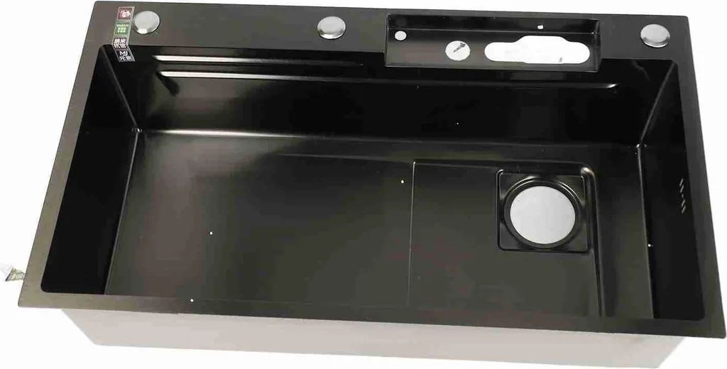KKmoon Smart kitchen sink, professional stainless steel, thickened brushed surface, large capacity, sink with digital display