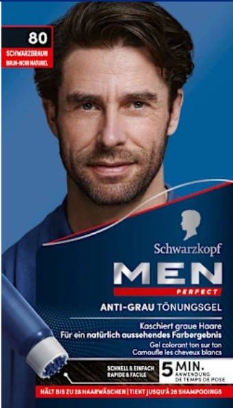 Intensive hair color anti-grey gel 80 black-brown, 1 pc.