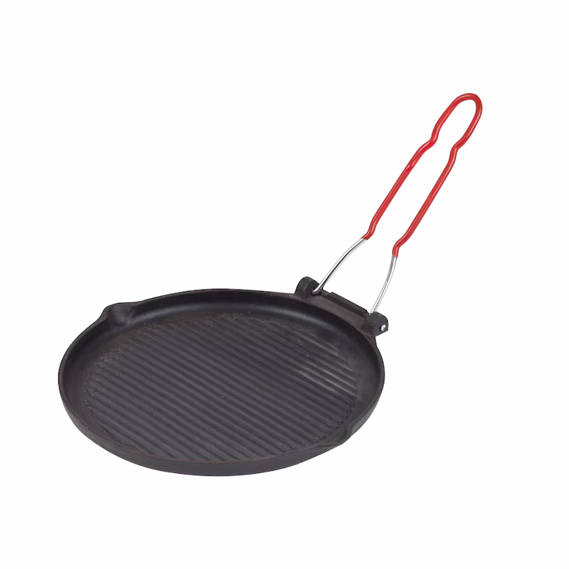 INVICTA Round Grill in 23cm Black Round Cast Iron