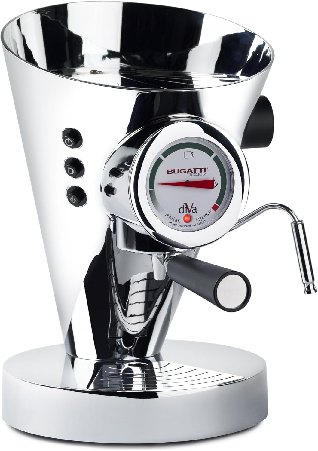 Bugatti Diva Espresso Machine, 1.0 Liter, 950 Watt, 15 Bar, Chrome