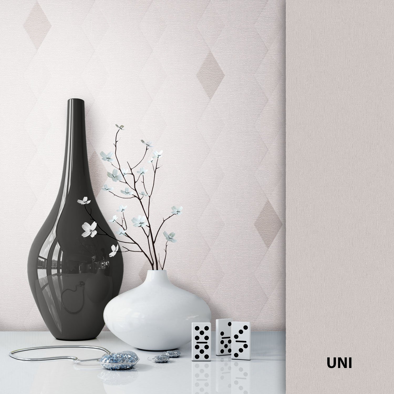 Newroom Design Newroom Grey Non-Woven Wallpaper With Metallic Modern Wallpaper – Natural F