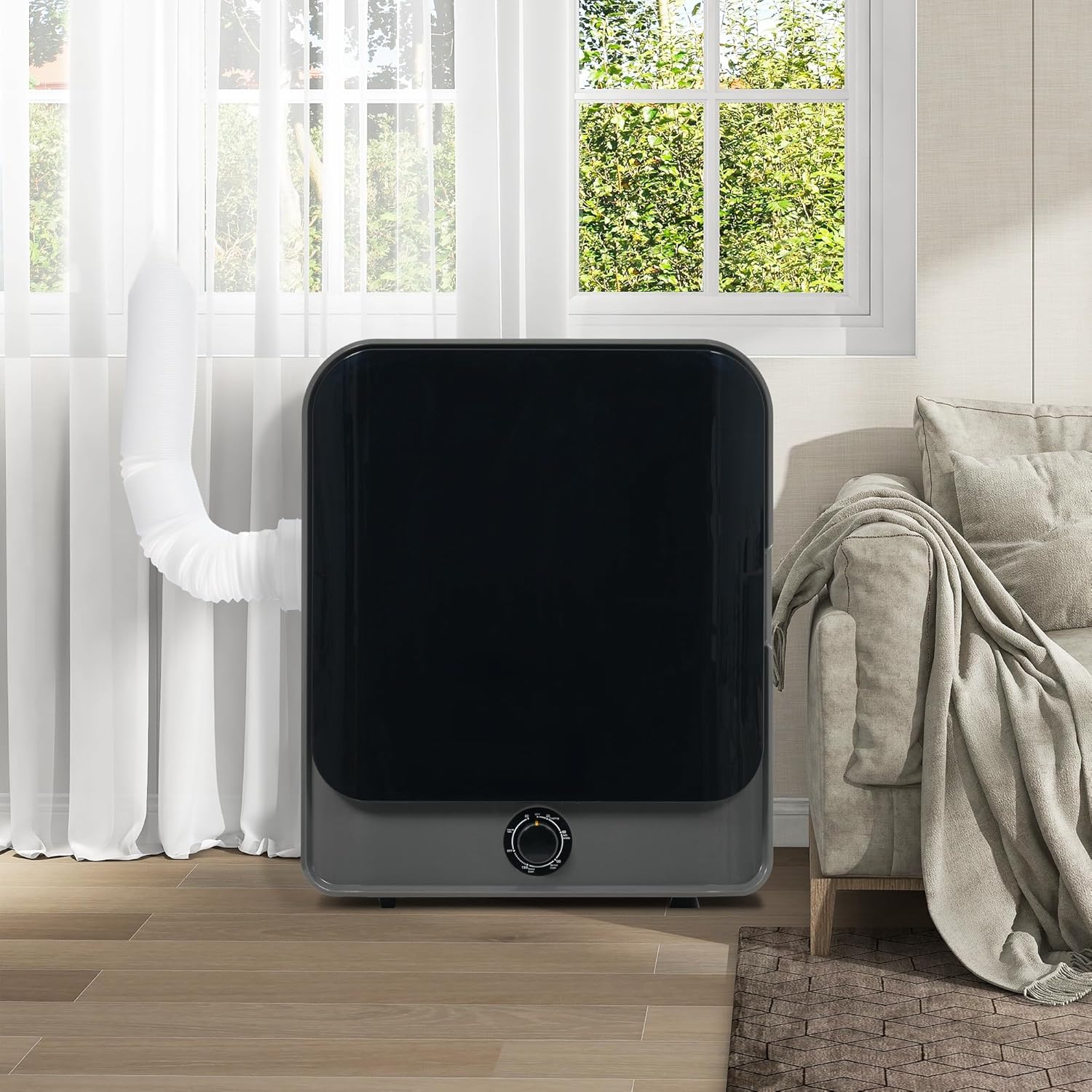 Merax Tumble Dryer 3 kg to 4.5 kg Exhaust Gas Dryer 830 W Stainless Steel Dryer with 5 Programs, Multiple Filtration, Overheating Protection, Wall-Mountable (with Exhaust Hose)