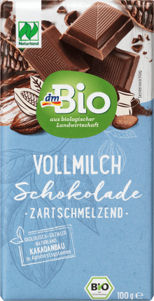 dmBio Chocolate, whole milk, Naturland, 100 g