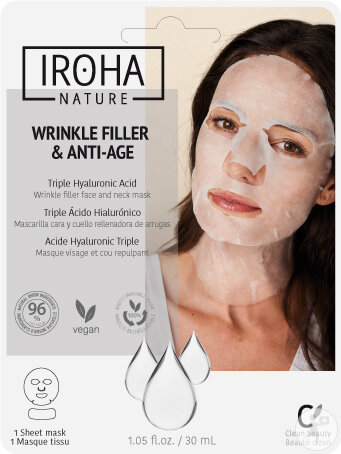 Iroha Hyaluronic Anti-Aging Tissue Mask Face And Neck 1 piece
