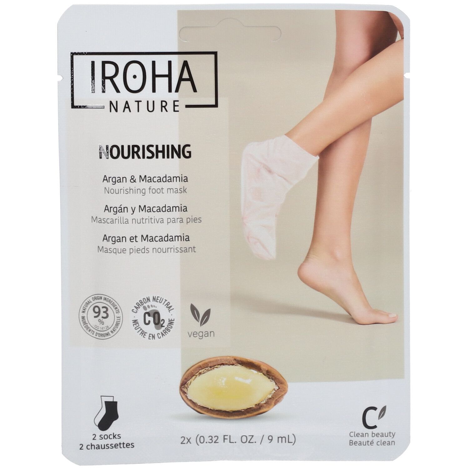 IROHA NATURE Pflegende Maskensocken mit Arganöl 18 ml
