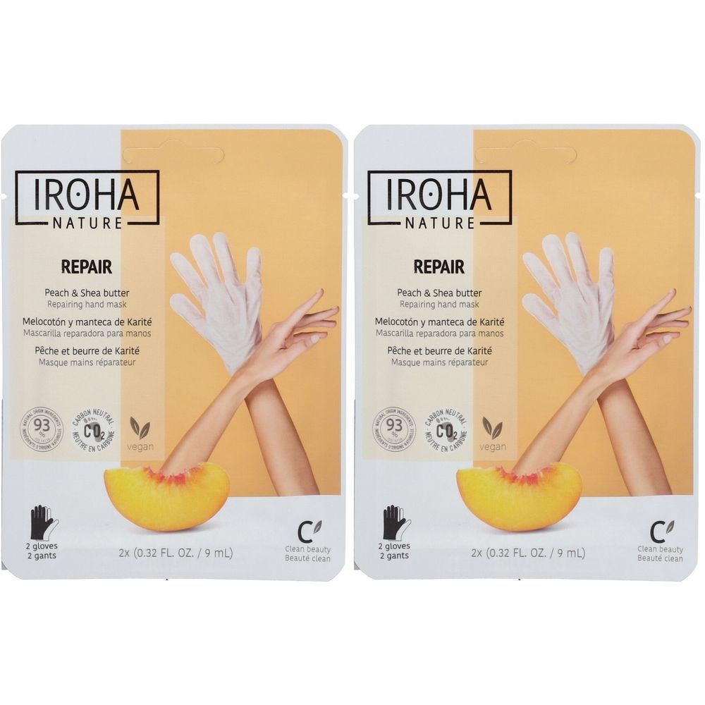IROHA NATURE Repairing Mask Gloves Peach 36 ml